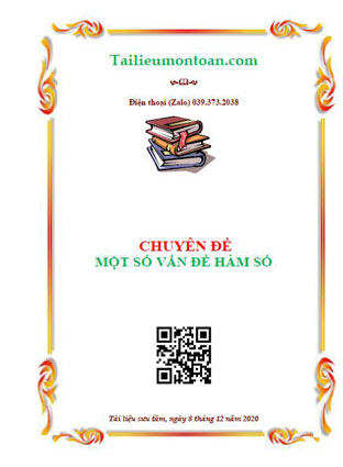Chuyên đề một số vấn đề về hàm số luyện thi THPT quốc gia