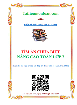 Tìm ẩn chưa biết nâng cao lớp 7