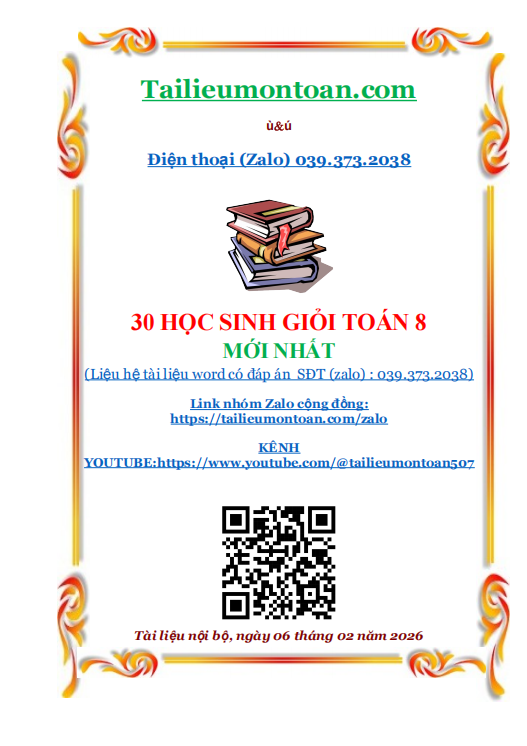 30 đề học sinh giỏi toán lớp 8 chương trình mới