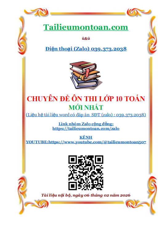 Chuyên đề ôn thi vào lớp 10 môn toán mới nhất