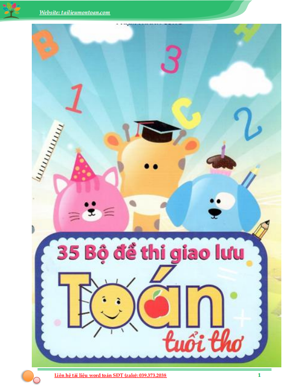 35 đề giao lưu toán tuổi thơ