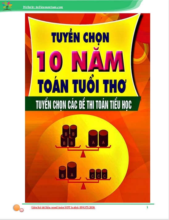 Tuyển chọn 10 năm toán tuổi thơ chủ đề toán tiểu học