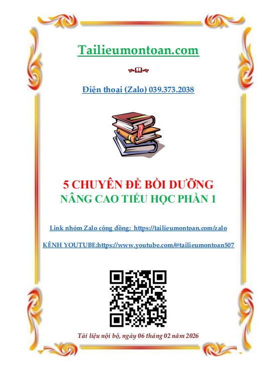 5 chuyên đề nâng cao toán tiểu học tập 1